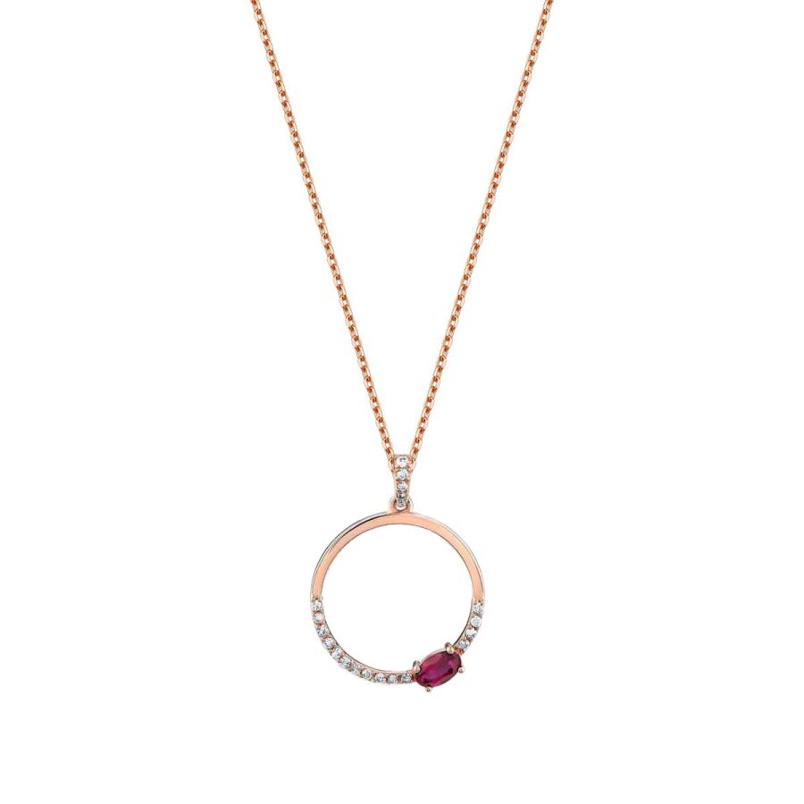 0,47 ct. Diamant Rubin Halskette