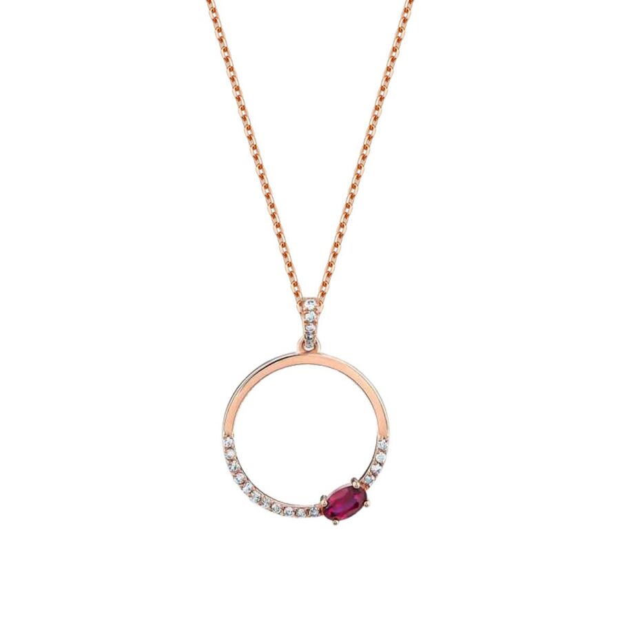 0,47 ct. Diamant Rubin Halskette