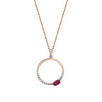 0,47 ct. Diamant Rubin Halskette