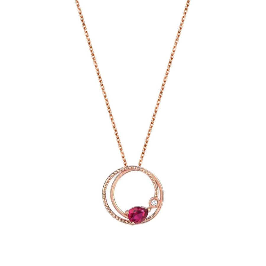 0,34 ct. Diamant Rubin Halskette