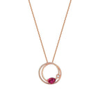 0,34 ct. Diamant Rubin Halskette