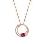 0,34 ct. Diamant Rubin Halskette