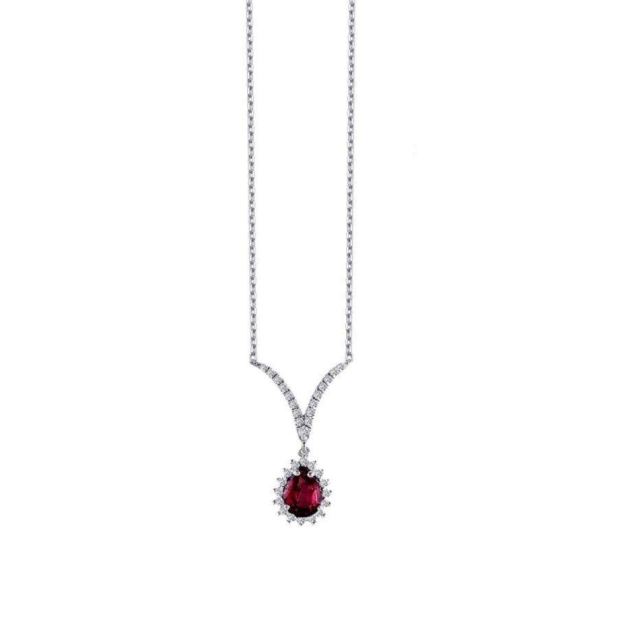0.66 ct. Diamant Rubin Halskette