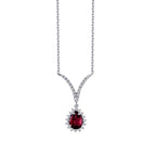 0,66 ct. Diamant Rubin Halskette