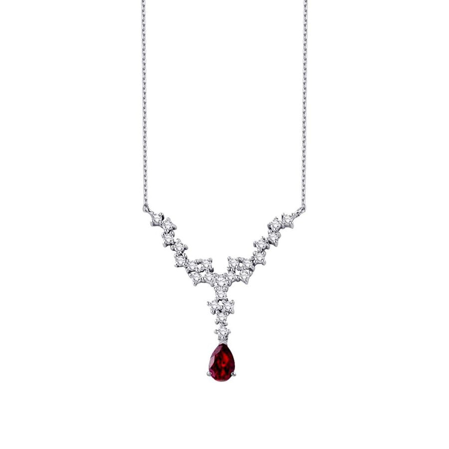 1.04 ct. Diamant Tropfen Rubin Halskette