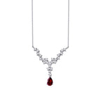 1,04 ct. Diamant Tropfen Rubin Halskette