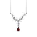 1,04 ct. Diamant Tropfen Rubin Halskette