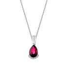 1,13 ct. Diamant Tropfen Rubin Halskette