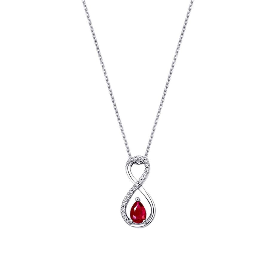 0.69 ct. Diamant Infinity Rubin Halskette