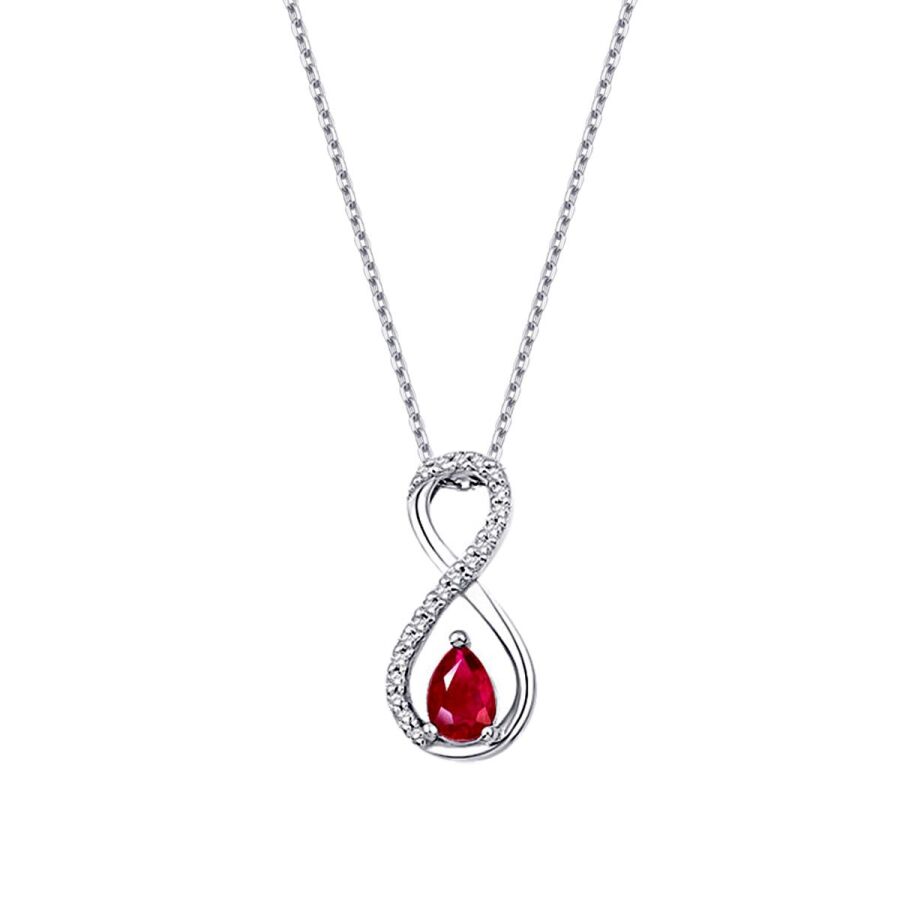 0.69 ct. Diamant Infinity Rubin Halskette