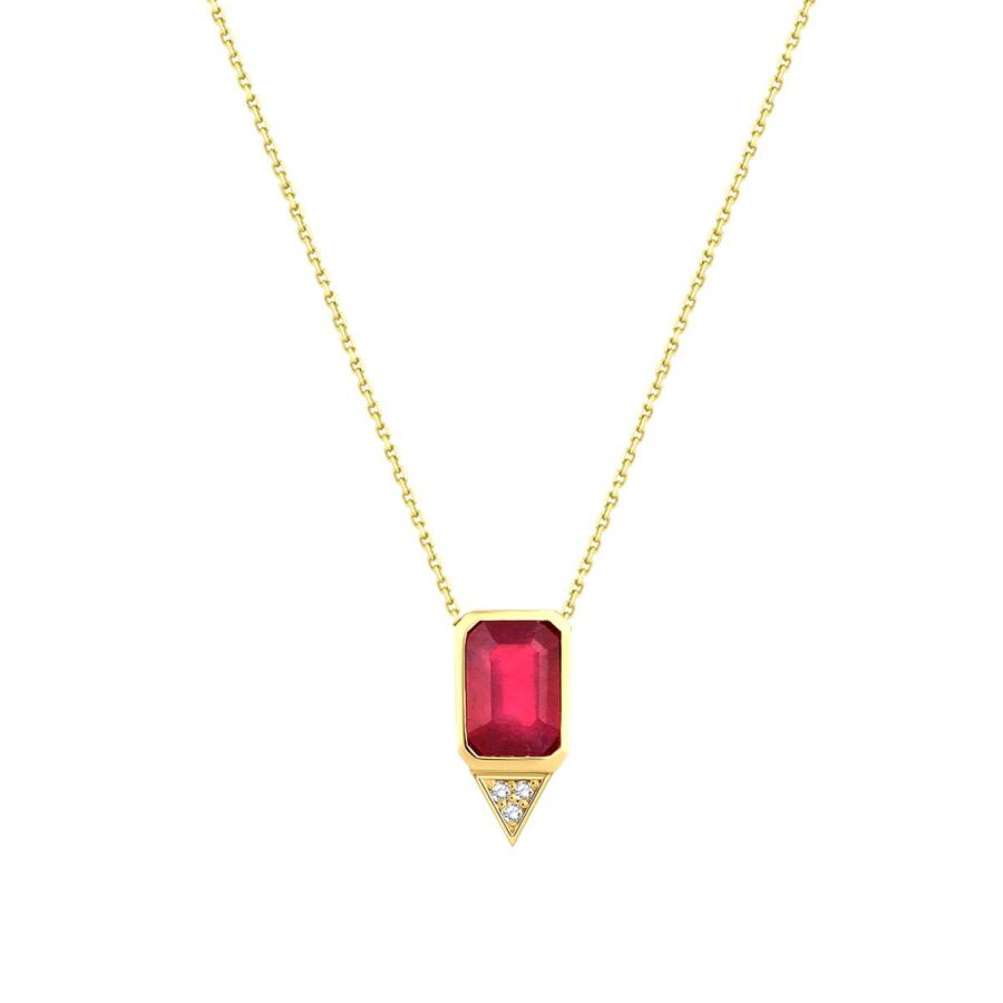 1,54 ct. Diamant Rubin Halskette