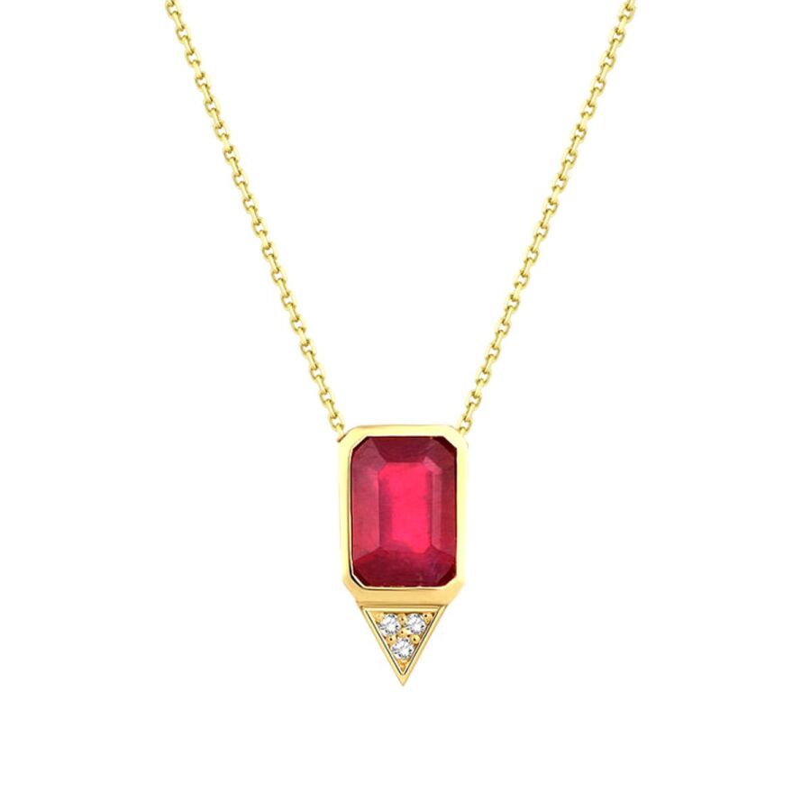 1,54 ct. Diamant Rubin Halskette
