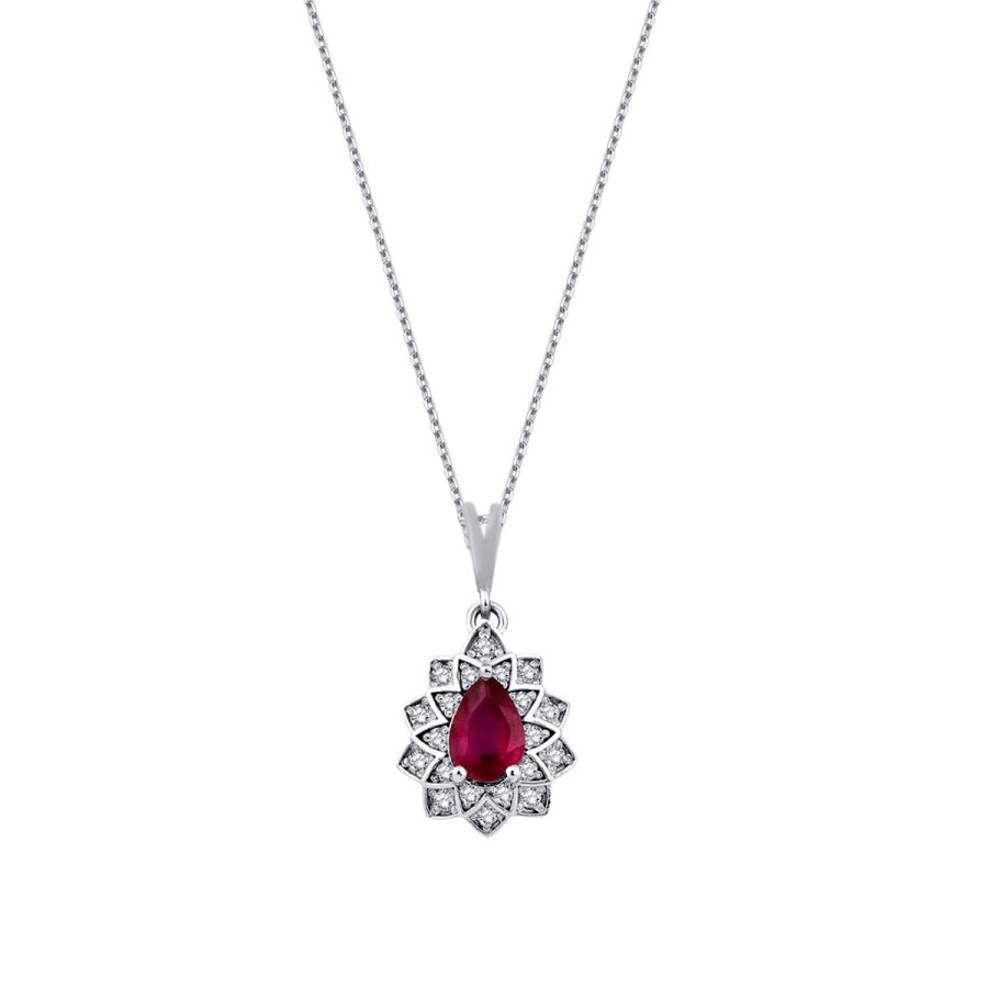 0.75 ct. Diamant Rubin Halskette