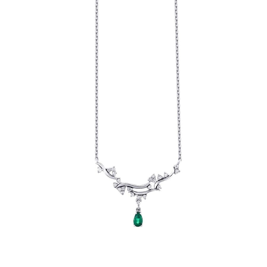 0.46 ct. Diamant Smaragd Halskette