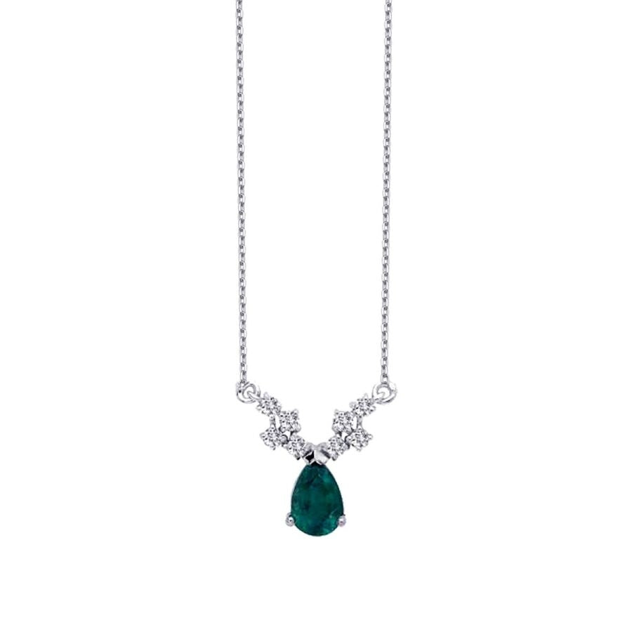 0.99 ct. Diamant Smaragd Halskette
