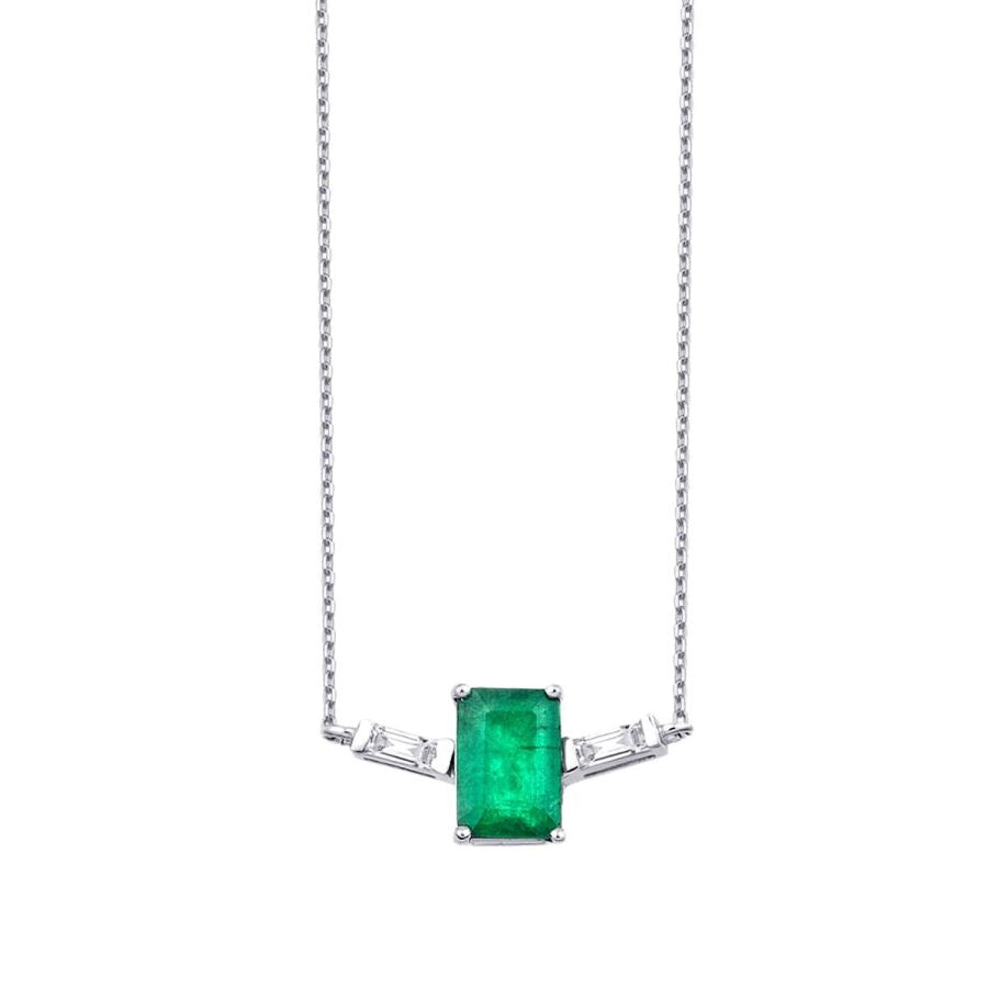0.69 ct. Diamant Smaragd Halskette