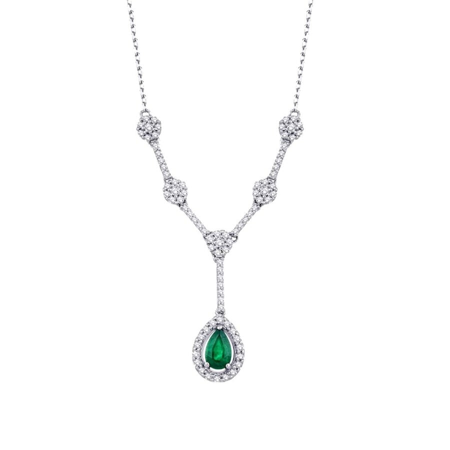 0.87 ct. Diamant Smaragd Halskette