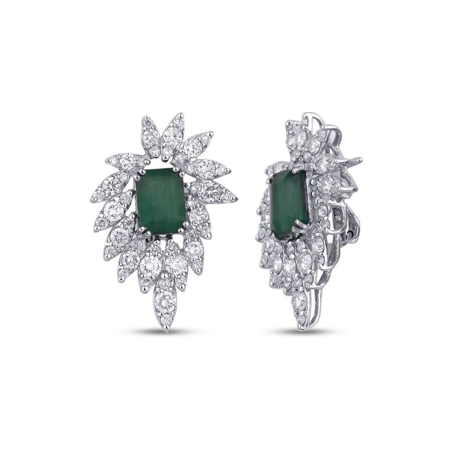 5.00 ct. Diamant Smaragd Ohrringe