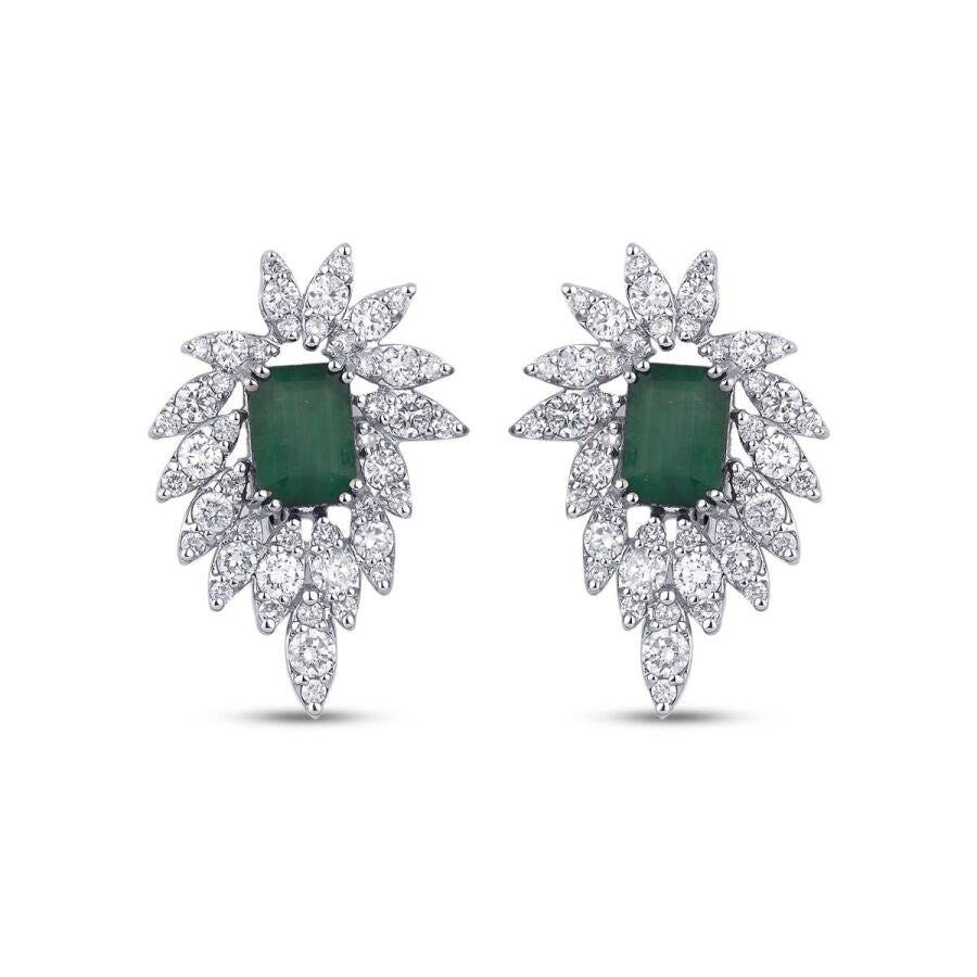 5.00 ct. Diamant Smaragd Ohrringe