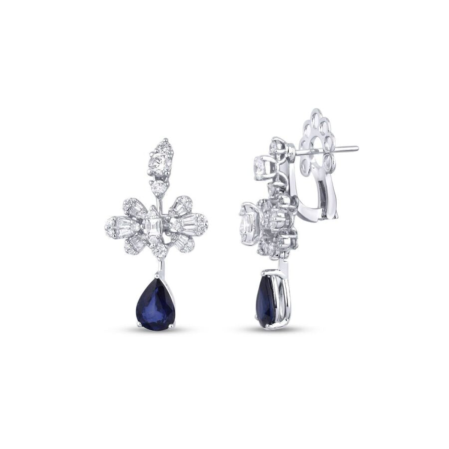 4,33 ct. Diamant Saphir Ohrringe
