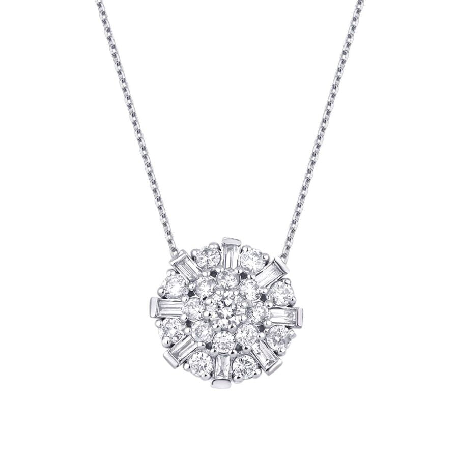 0,64 ct. Diamant Baguette Halskette