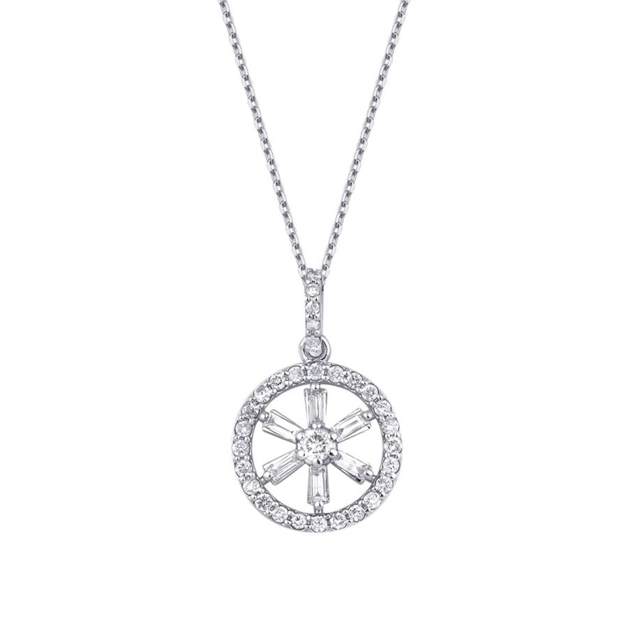 0.29 ct. Diamant Baguette Halskette