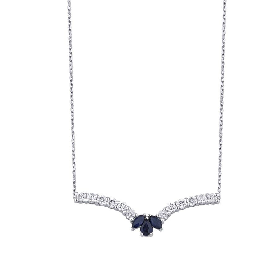 0,91 ct. Diamant Saphir Halskette