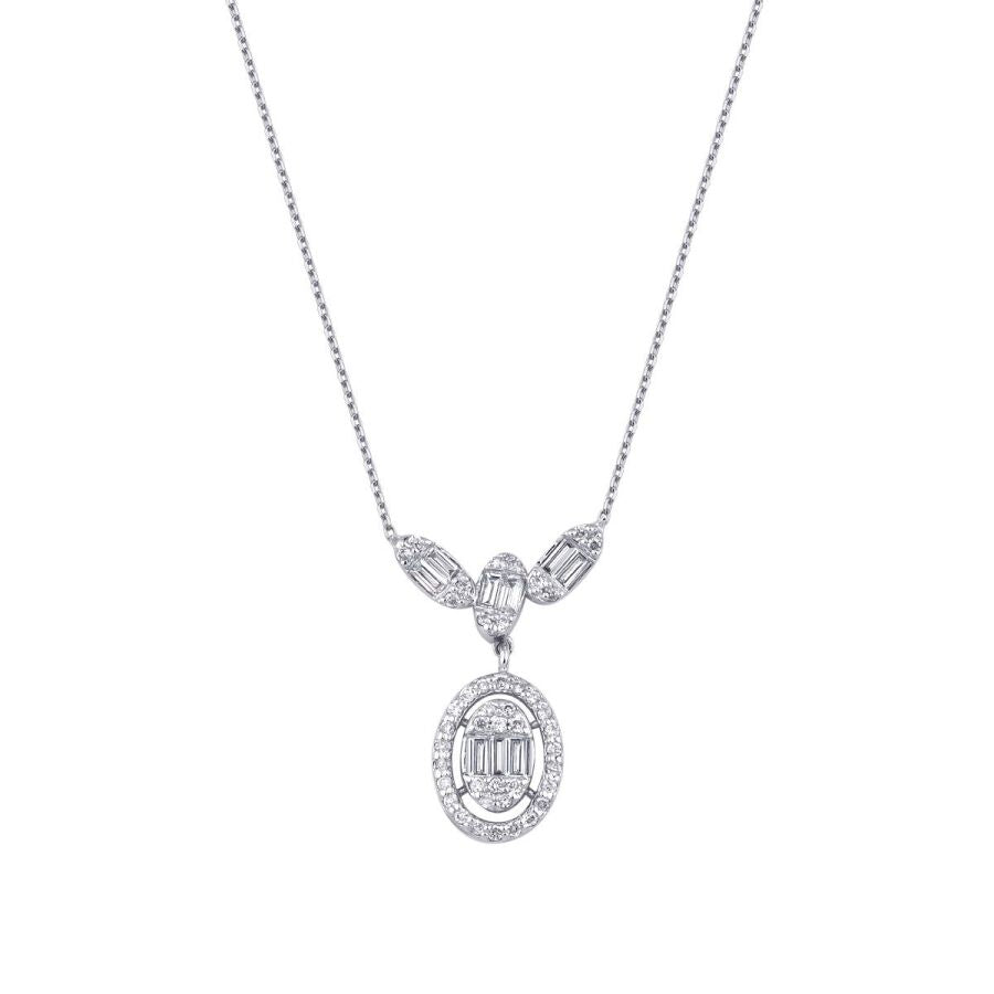 0.28 ct. Diamant Baguette Halskette