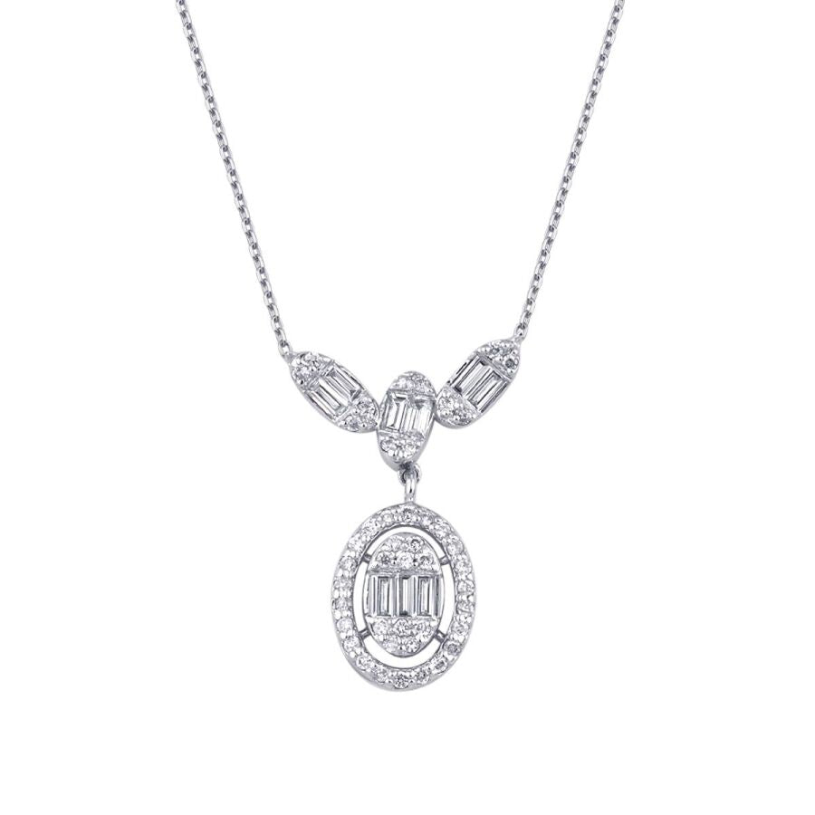 0.28 ct. Diamant Baguette Halskette