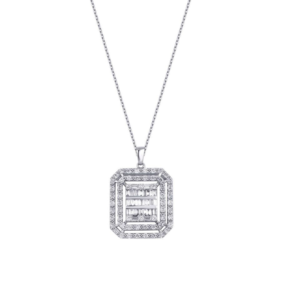 0.81 ct. Diamant Baguette Halskette