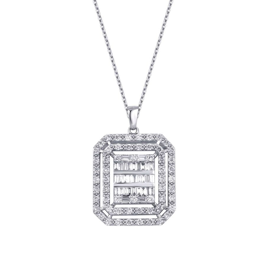0.81 ct. Diamant Baguette Halskette