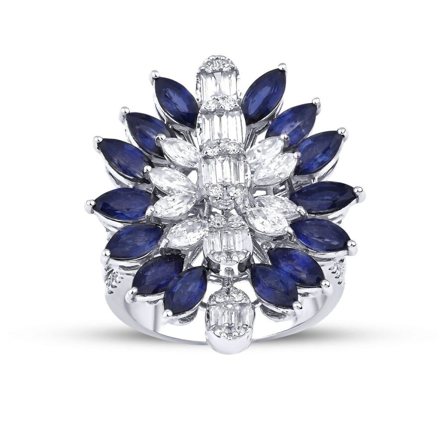 5.21 ct. Diamant Saphir Ring