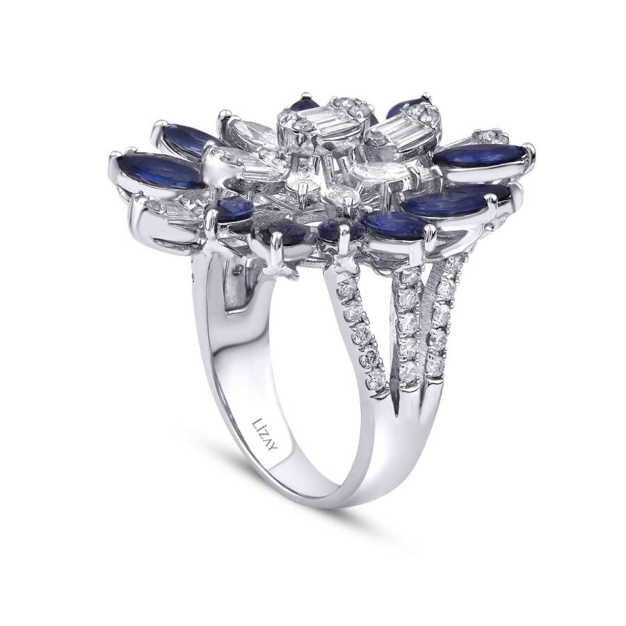 5.21 ct. Diamant Saphir Ring