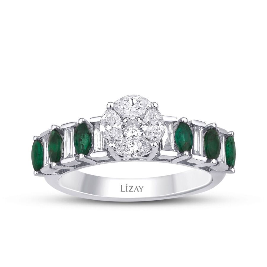 1,12 ct. Diamant Smaragd Ring