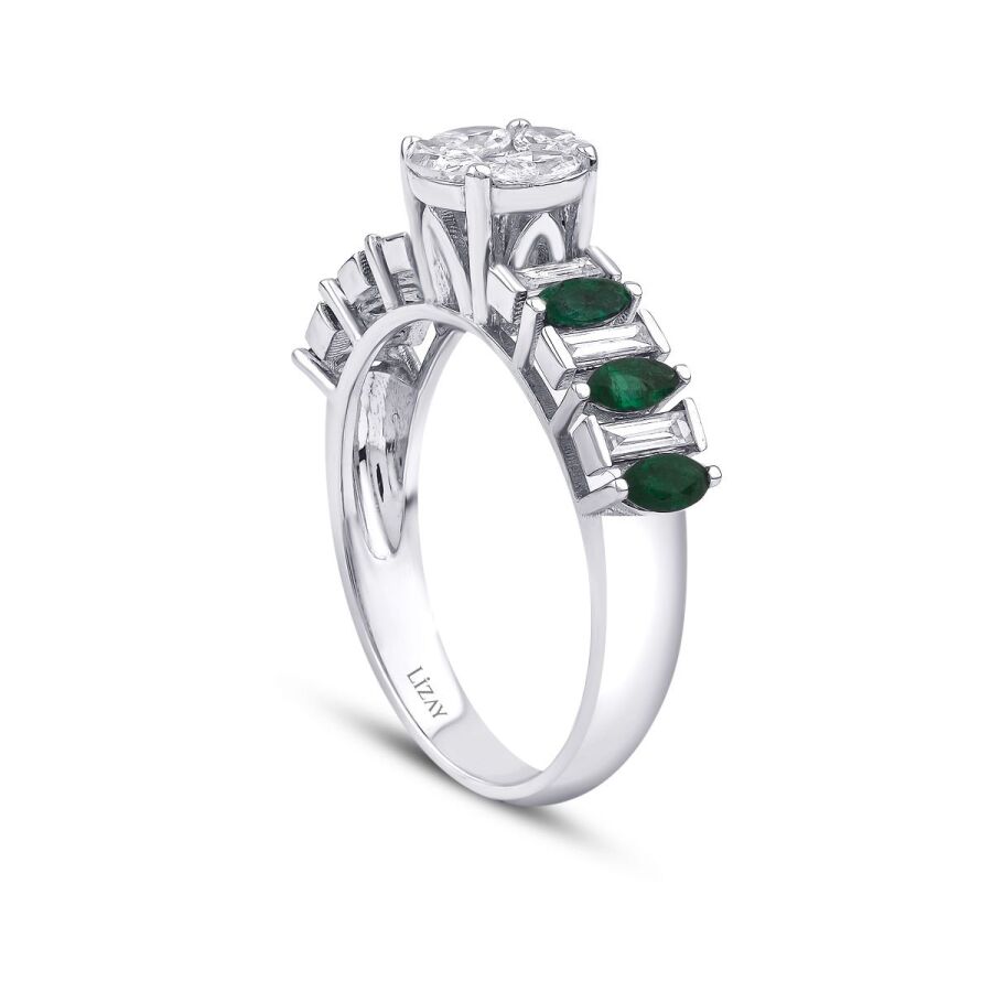 1,12 ct. Diamant Smaragd Ring