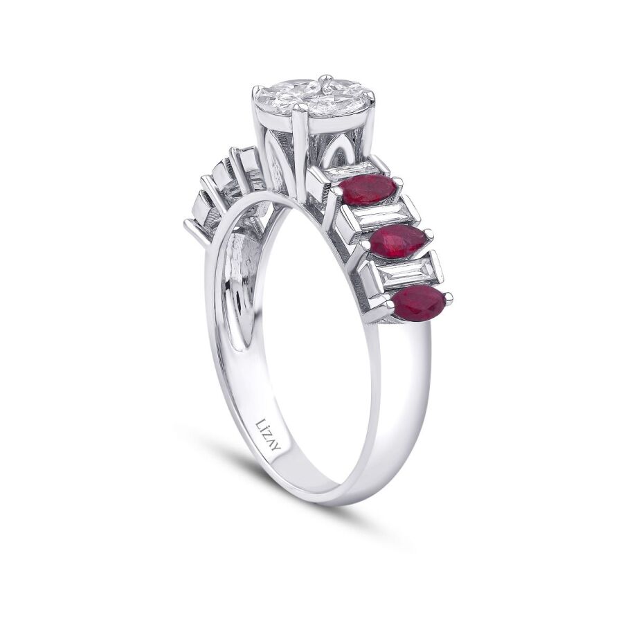 1.34 ct. Diamant Rubin Ring