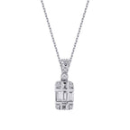 0,16 ct. Diamant Baguette Stein Halskette