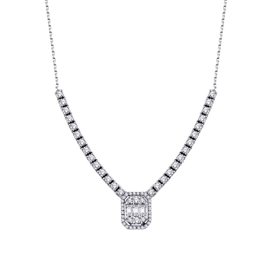 1.02 ct. Diamant Baguette Halskette