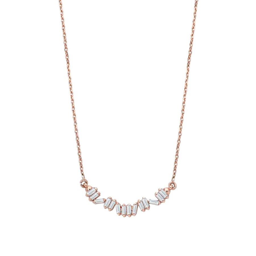 0.21 ct. Diamant Baguette Halskette
