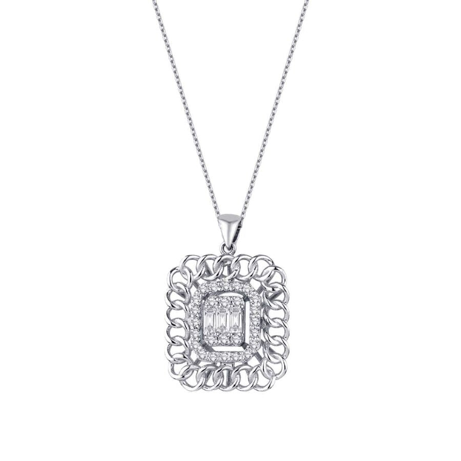 0.34 ct. Diamant Baguette Halskette