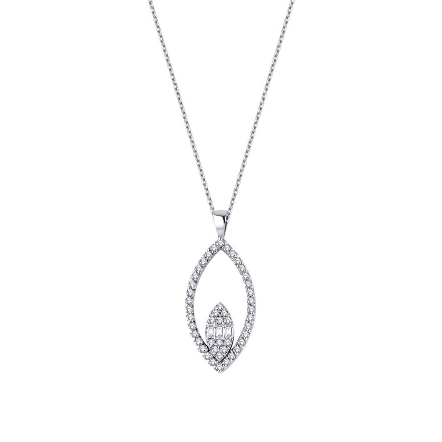 0.27 ct. Diamant Baguette Halskette