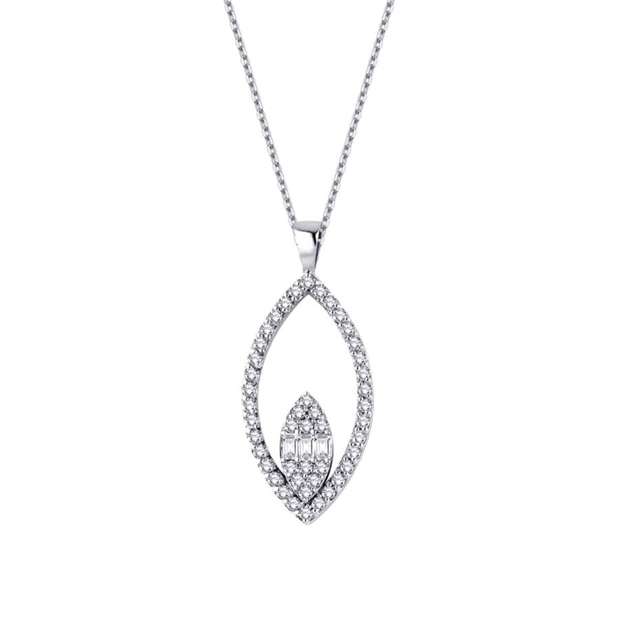 0.27 ct. Diamant Baguette Halskette