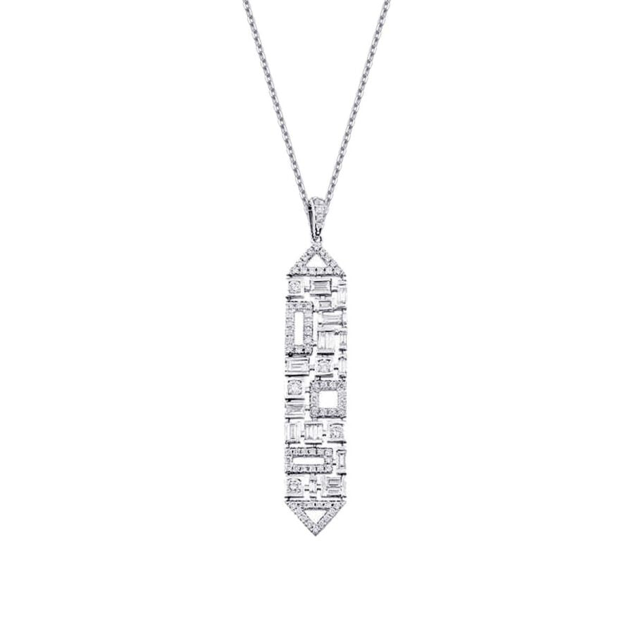 0.63 ct. Diamant Baguette Halskette