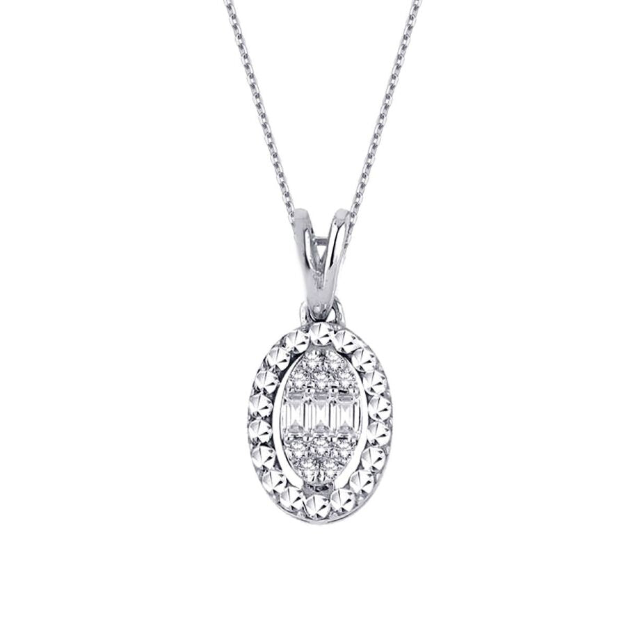 0,06 ct. Diamant Baguette Halskette