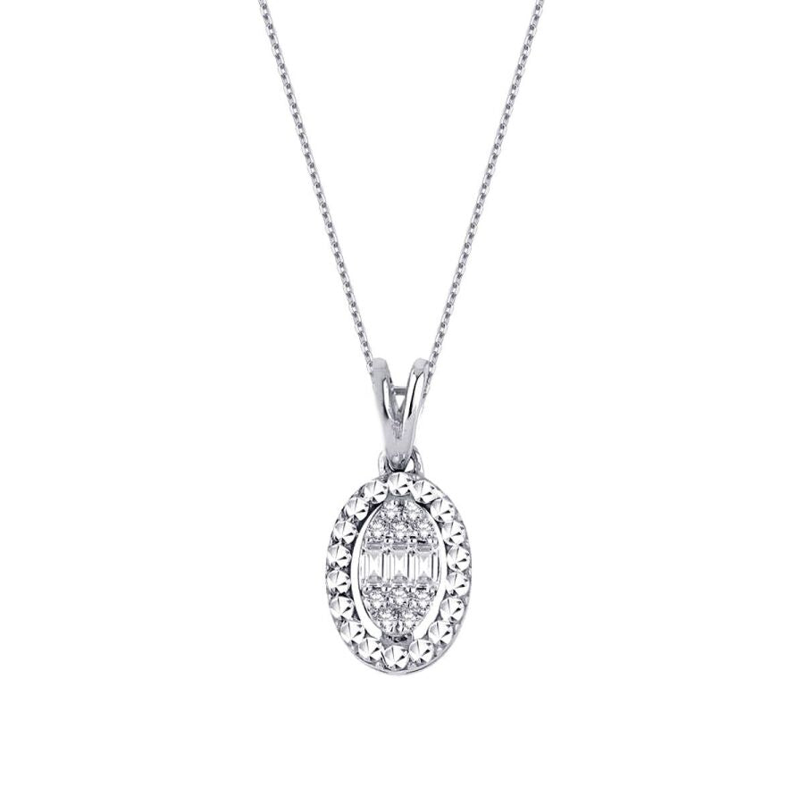 0,06 ct. Diamant Baguette Halskette
