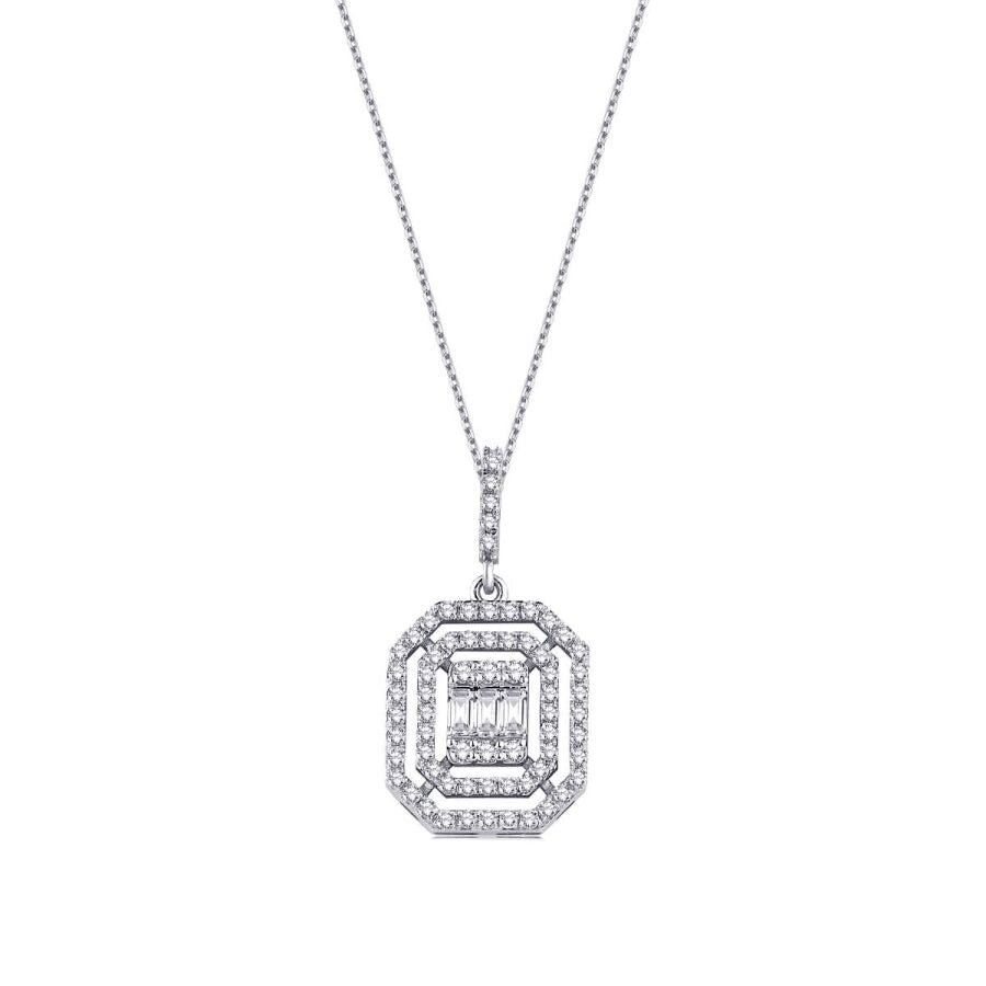 0.42 ct. Diamant Baguette Halskette