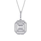 0,42 ct. Diamant Baguette Halskette