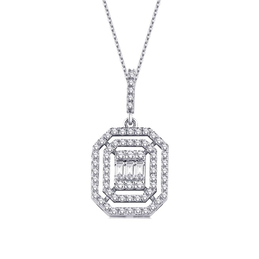 0.42 ct. Diamant Baguette Halskette