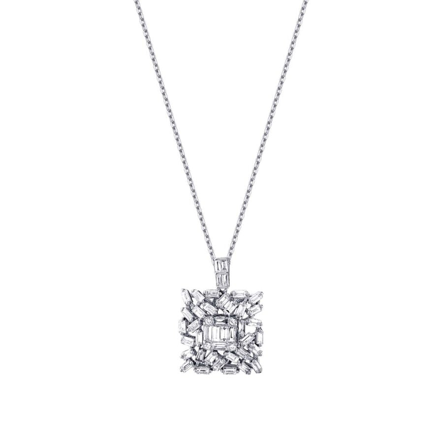 1.29 ct. Diamant Baguette Halskette
