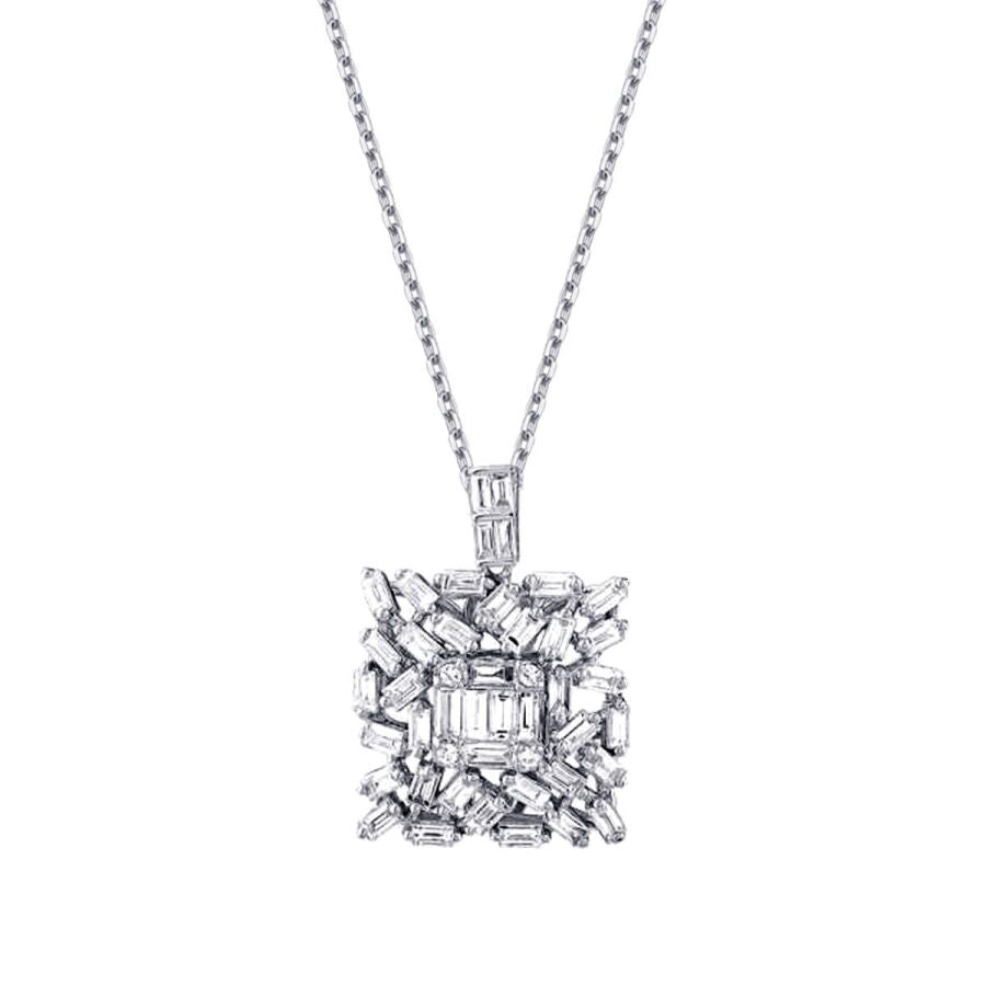 1.29 ct. Diamant Baguette Halskette
